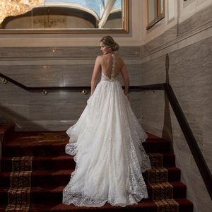 Berta16-07 illusion sweetheart w/ beaded ball gown